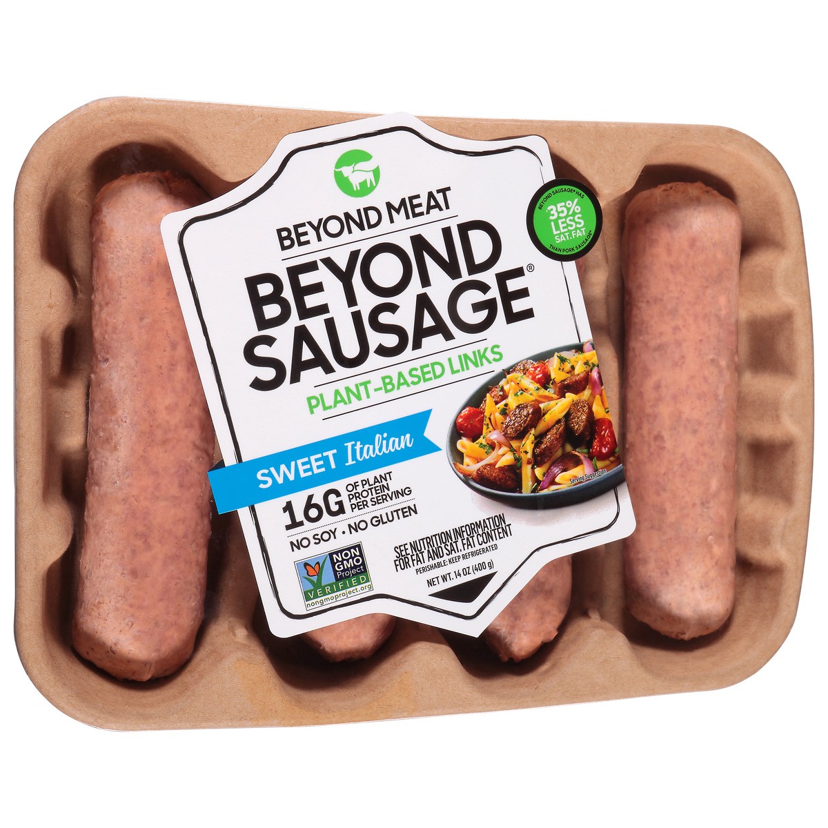 slide 4 of 9, Beyond Sausage Links, Plant-Based, Sweet Italian Style, 4 ct