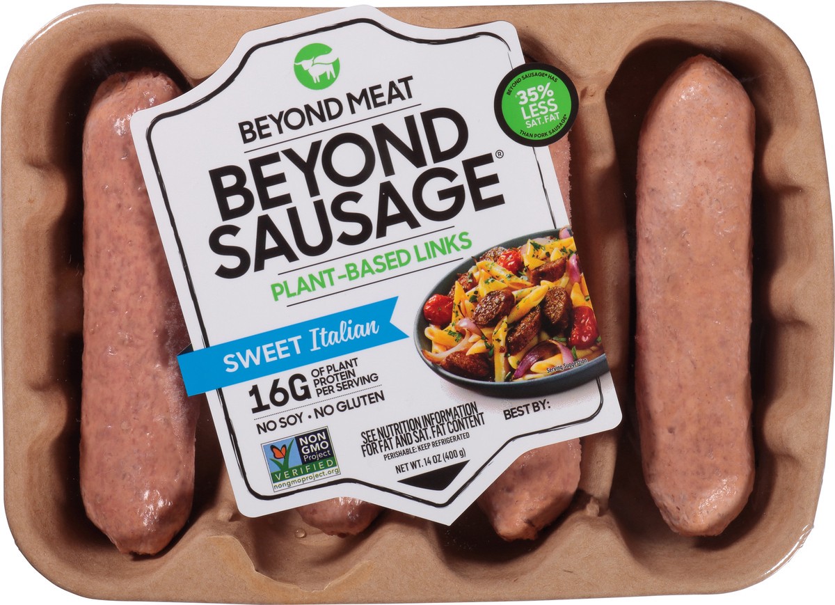 slide 8 of 9, Beyond Sausage Links, Plant-Based, Sweet Italian Style, 4 ct