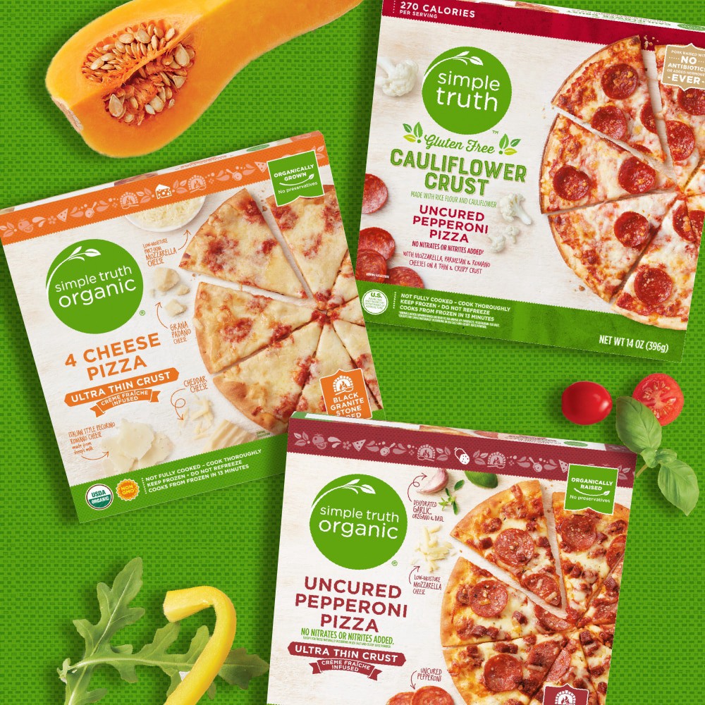 slide 4 of 4, Simple Truth 4 Cheese Pizza With Cauliflower Crust, 13.25 oz