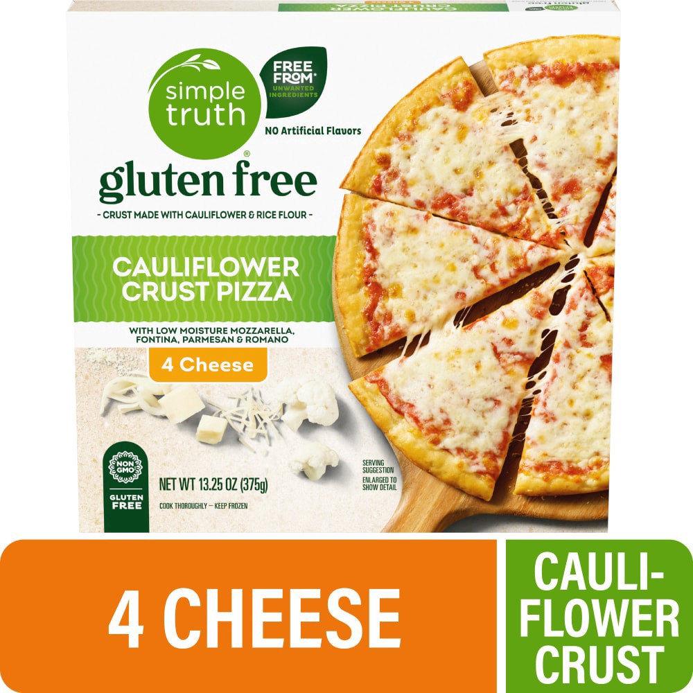 slide 3 of 4, Simple Truth 4 Cheese Pizza With Cauliflower Crust, 13.25 oz
