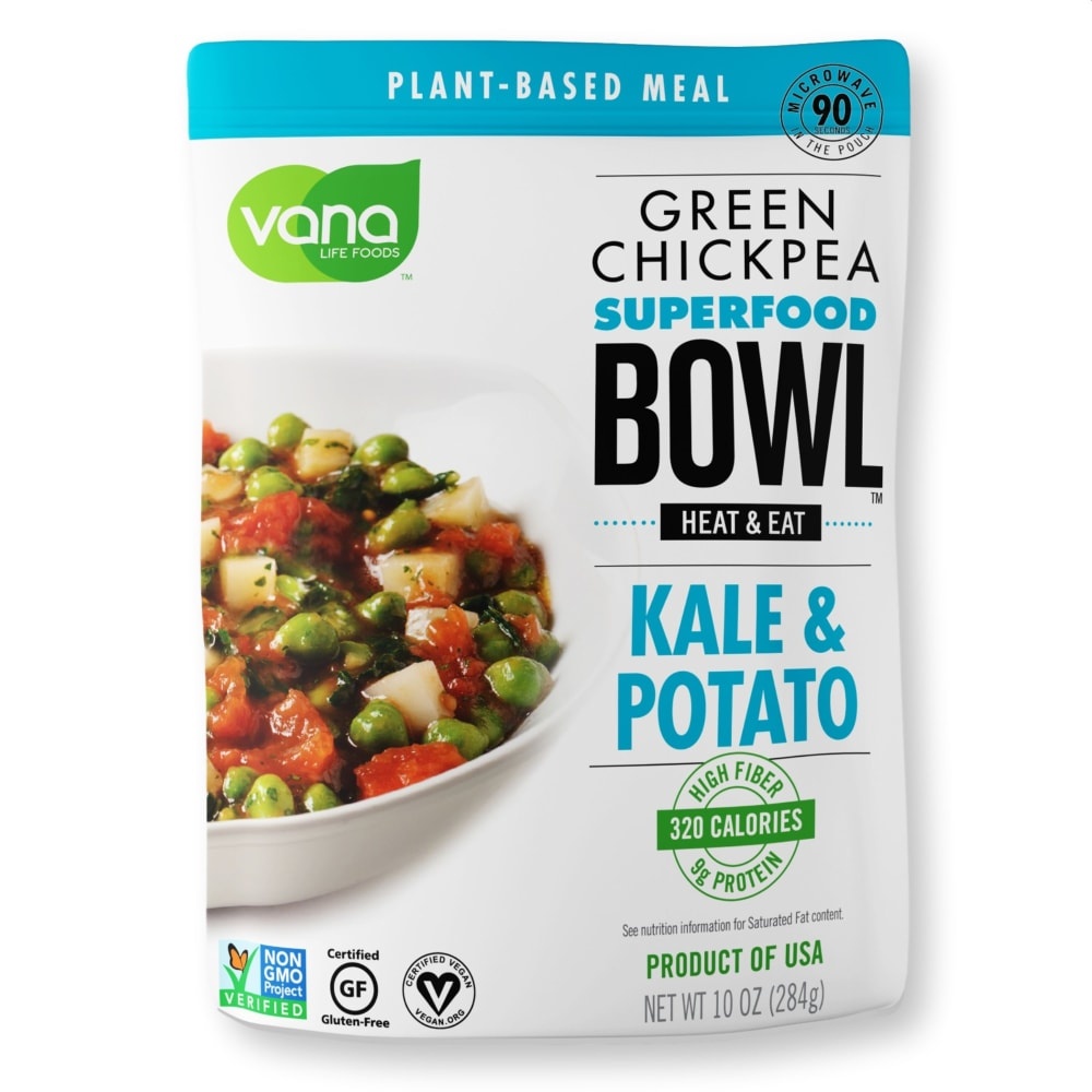 slide 1 of 1, Vana Life Foods Kale Potato Green Chickpea Superfood Bowl, 10 oz