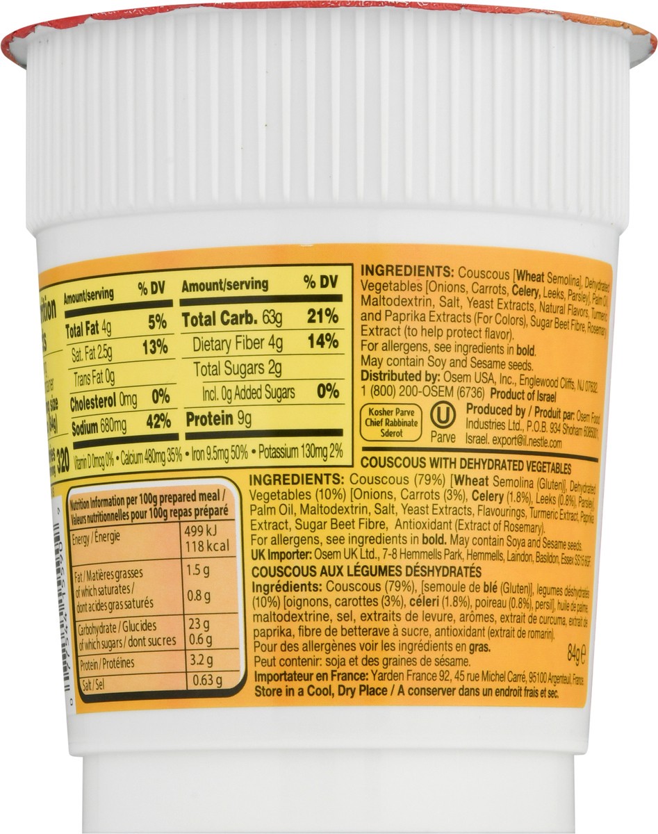 slide 3 of 14, Osem Couscous & Vegetables Meals On The Go 3 oz, 3 oz