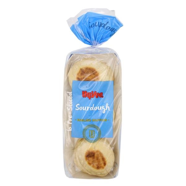 slide 1 of 1, Hy-Vee Sour Dough English Muffins, 13 oz