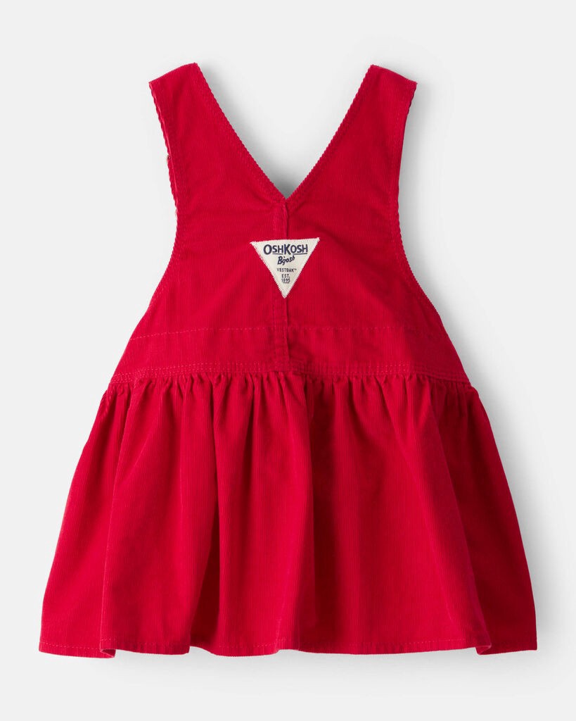 slide 2 of 3, Oshkosh Baby Girl Corduroy Skirtall - Red Red 12M, 1 ct