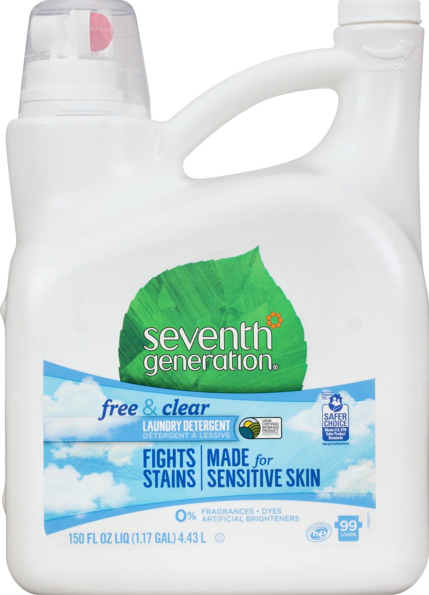 slide 4 of 9, Seventh Generation Liquid Laundry Detergent Free & Clear, 150 oz, 150 oz