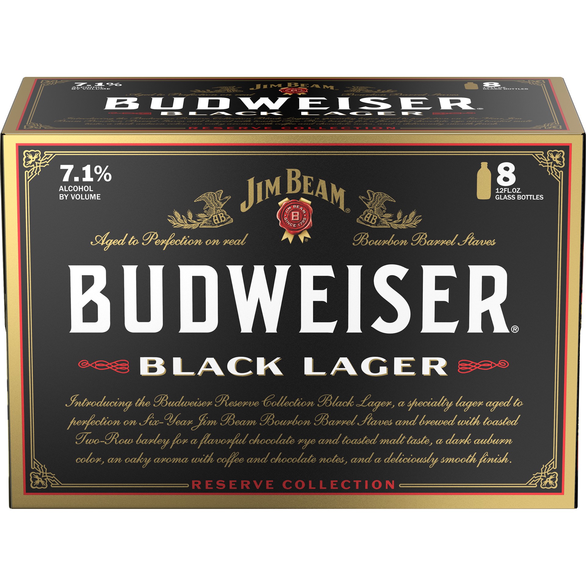 slide 2 of 5, Budweiser Black Lager, 8 Pack 12 fl. oz. Bottles, 7.1% ABV, 8 ct; 12 oz