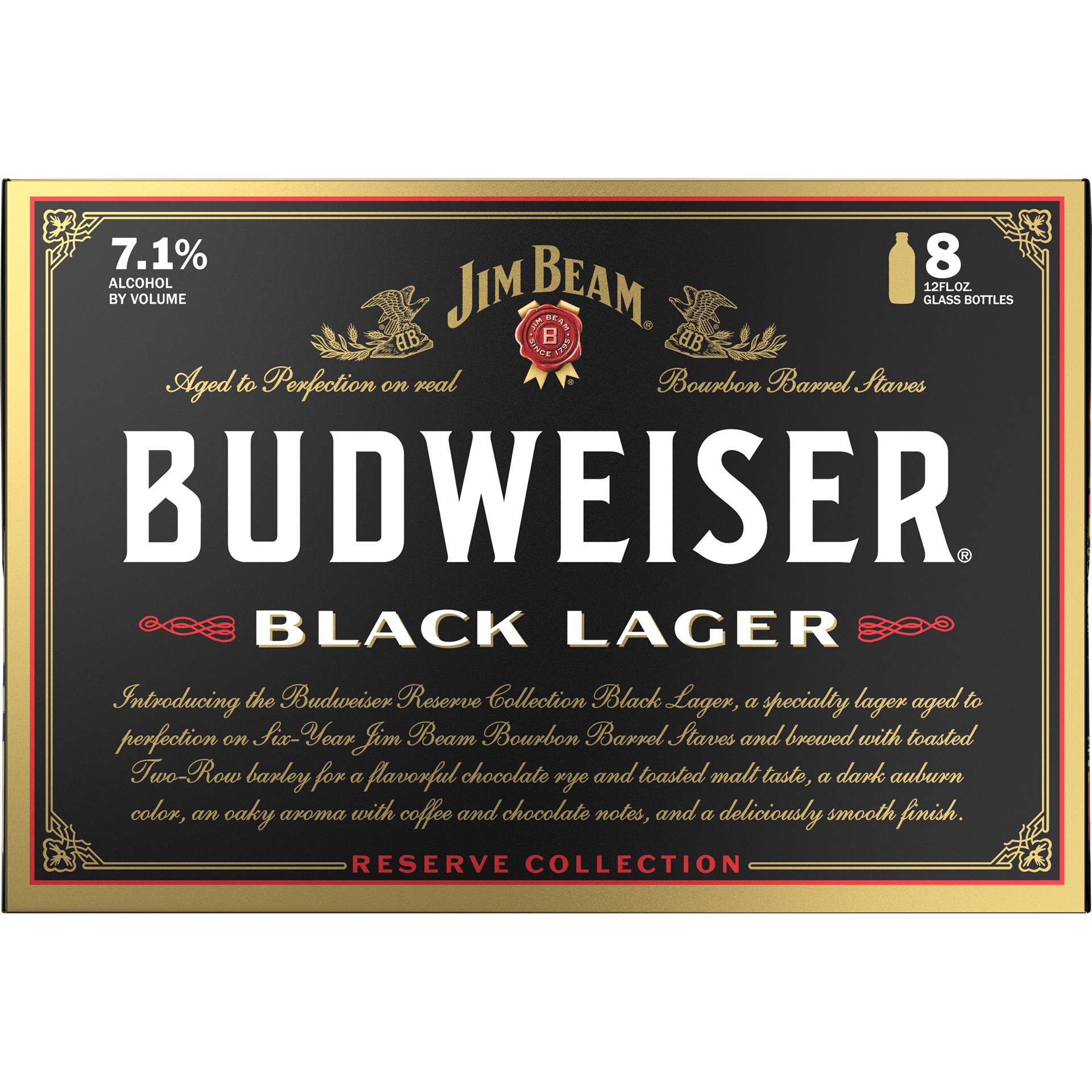 slide 3 of 5, Budweiser Black Lager, 8 Pack 12 fl. oz. Bottles, 7.1% ABV, 8 ct; 12 oz