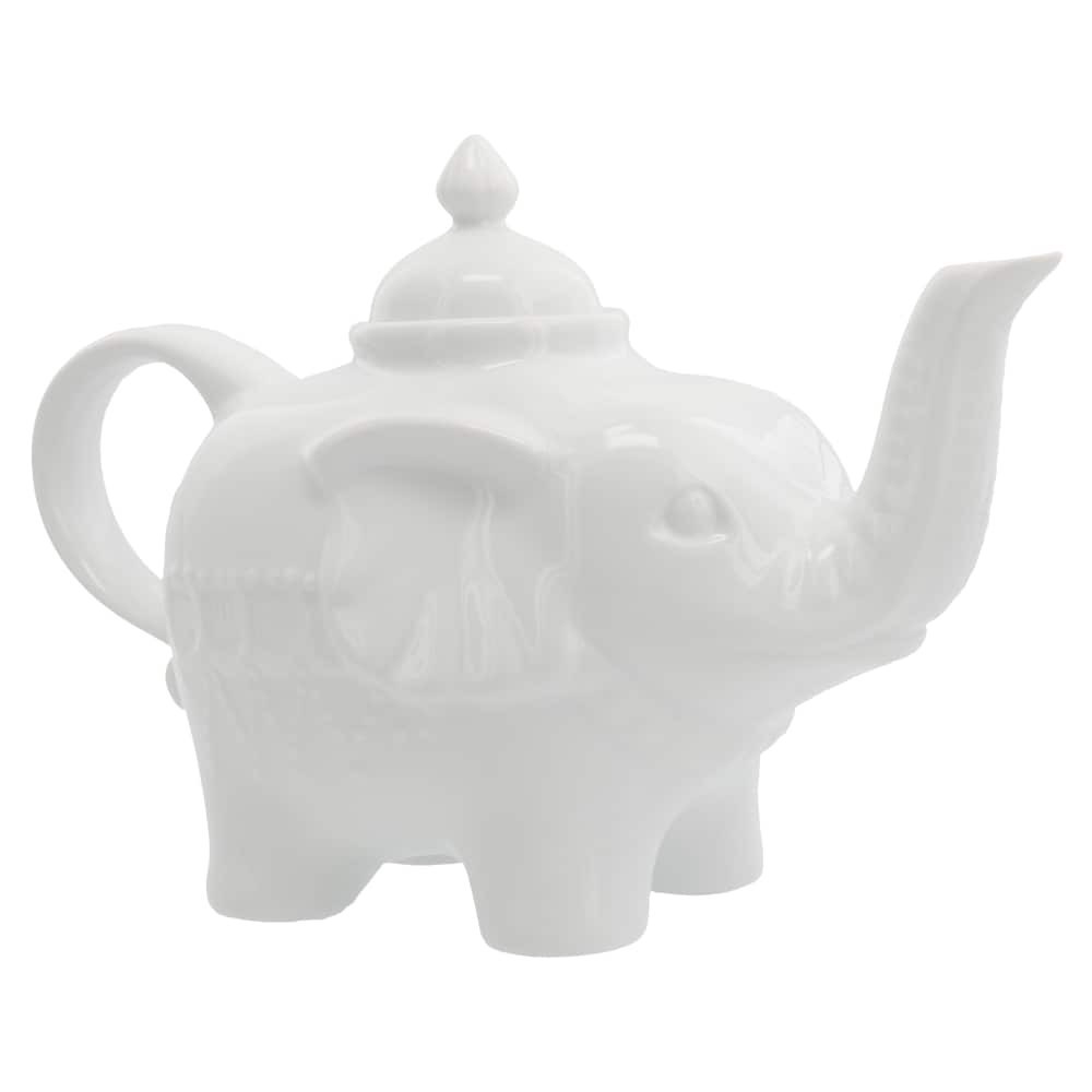 slide 1 of 5, BIA Cordon Bleu Elephant Teapot - White, 28 oz