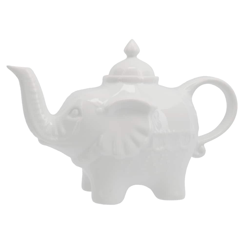 slide 4 of 5, BIA Cordon Bleu Elephant Teapot - White, 28 oz