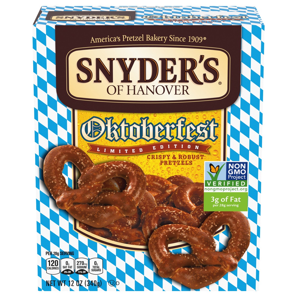 slide 1 of 10, Snyder's of Hanover Oktoberfest Limited Edition Pretzels - Box, 12 oz