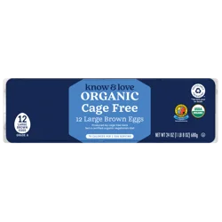 Know & Love Organic Cage Free Eggs 12 Count