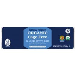 Know & Love Organic Cage Free Eggs 12 Count