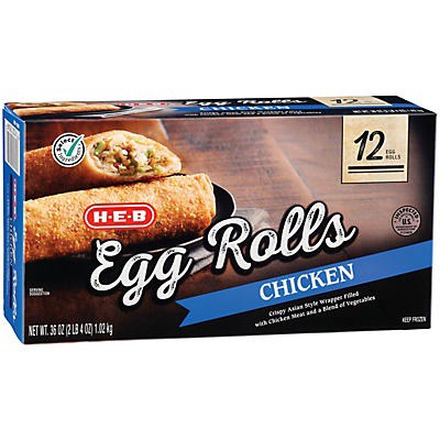 slide 1 of 1, H-E-B Chicken Egg Rolls, 12 ct