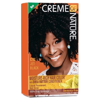 slide 1 of 1, Creme of Nature Moisture-Rich Hair Color Liquid Hair Color - C10 Jet Black, 1 ct