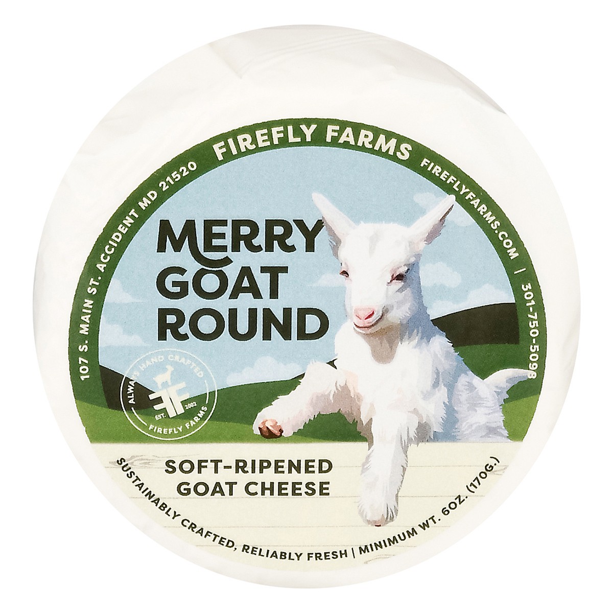 slide 9 of 14, Firefly Farms Soft Ripened Merry Goat Cheese 6 oz, 6 oz