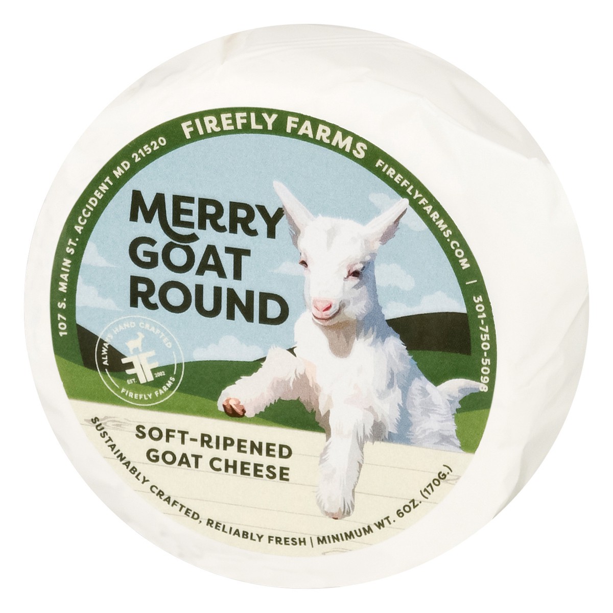 slide 3 of 14, Firefly Farms Soft Ripened Merry Goat Cheese 6 oz, 6 oz