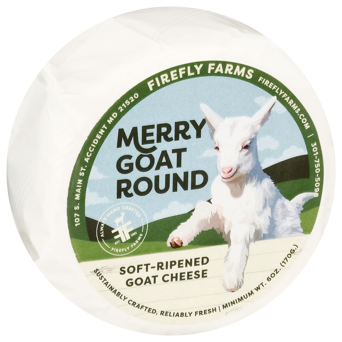 slide 5 of 14, Firefly Farms Soft Ripened Merry Goat Cheese 6 oz, 6 oz