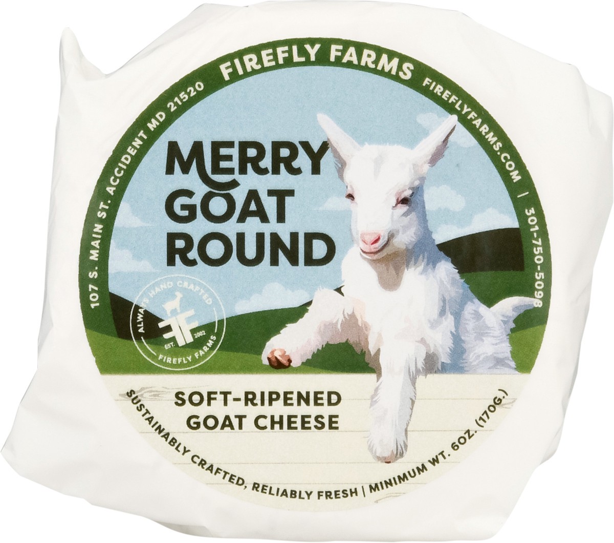 slide 14 of 14, Firefly Farms Soft Ripened Merry Goat Cheese 6 oz, 6 oz