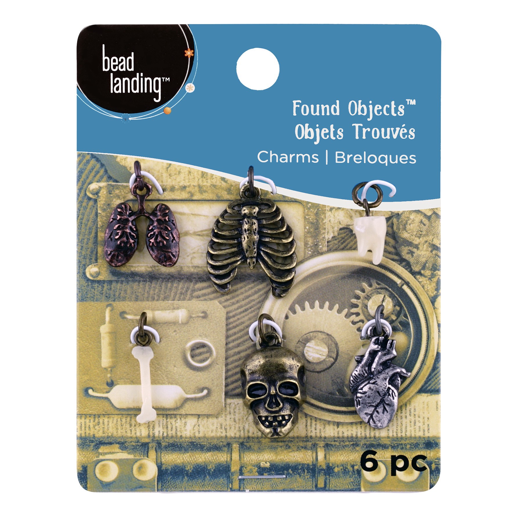 slide 3 of 3, Found Objects Bone Charms By Bead Landing, 5mm, 15mm, 17mm, 21mm and 22mm