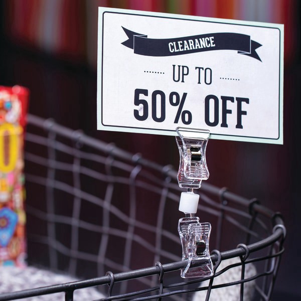 slide 2 of 3, Deflect-O Versagrip Sign Holder with 2 Clips, Clear, 10 ct