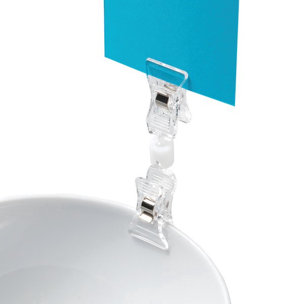 slide 1 of 3, Deflect-O Versagrip Sign Holder with 2 Clips, Clear, 10 ct