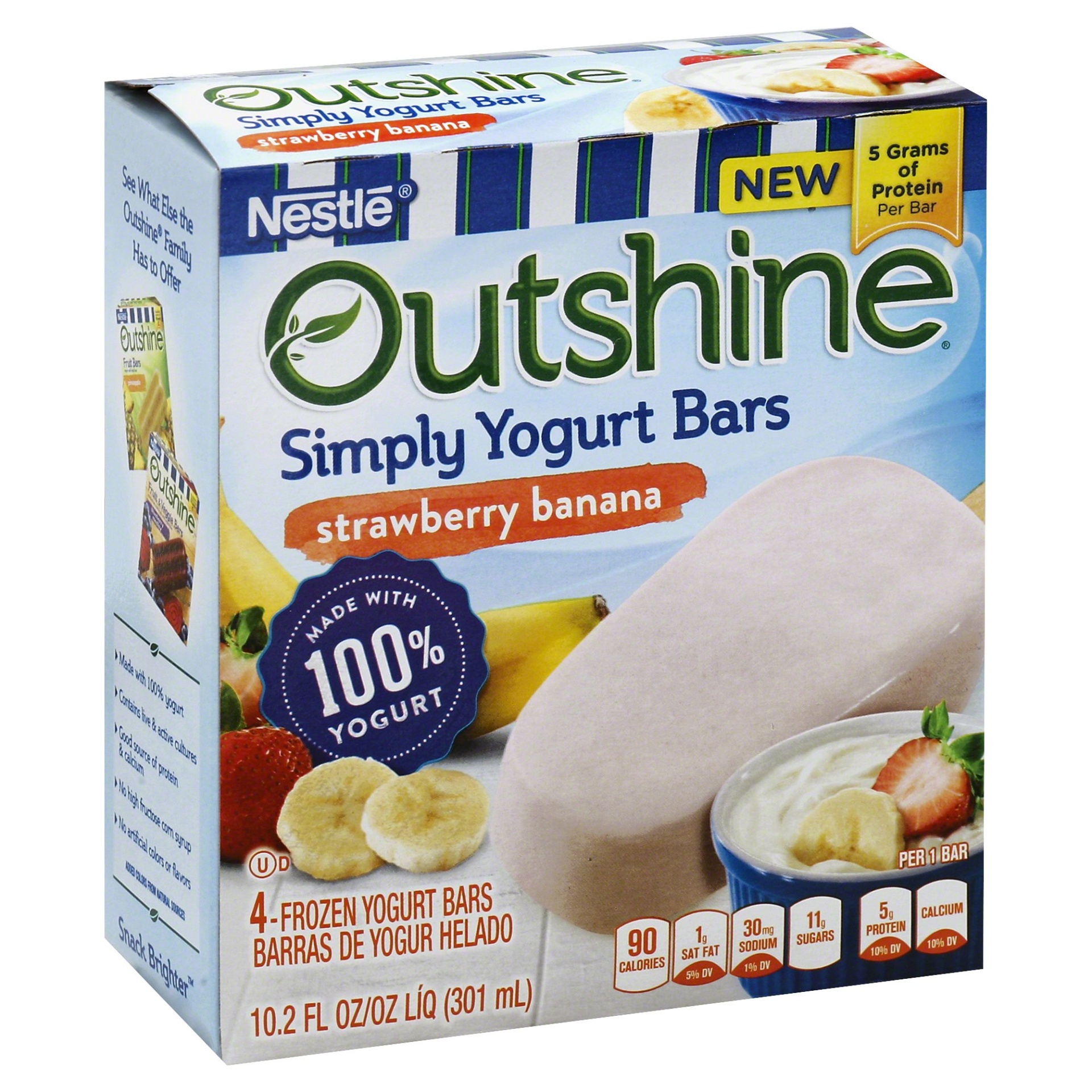 slide 1 of 1, Outshine Strawberry Banana Simply Yogurt Bars, 4 ct