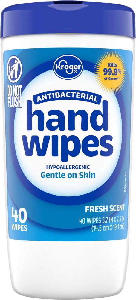 slide 3 of 4, Kroger® Fresh Scent Antibacterial Hand Wipes, 40 ct
