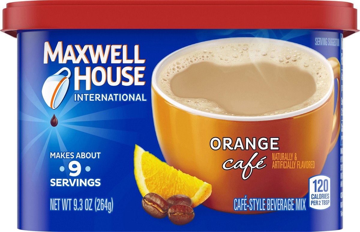 slide 6 of 9, Maxwell House Orange Café-Style Instant Coffee Beverage Mix, 9.3 oz. Canister, 9.3 oz