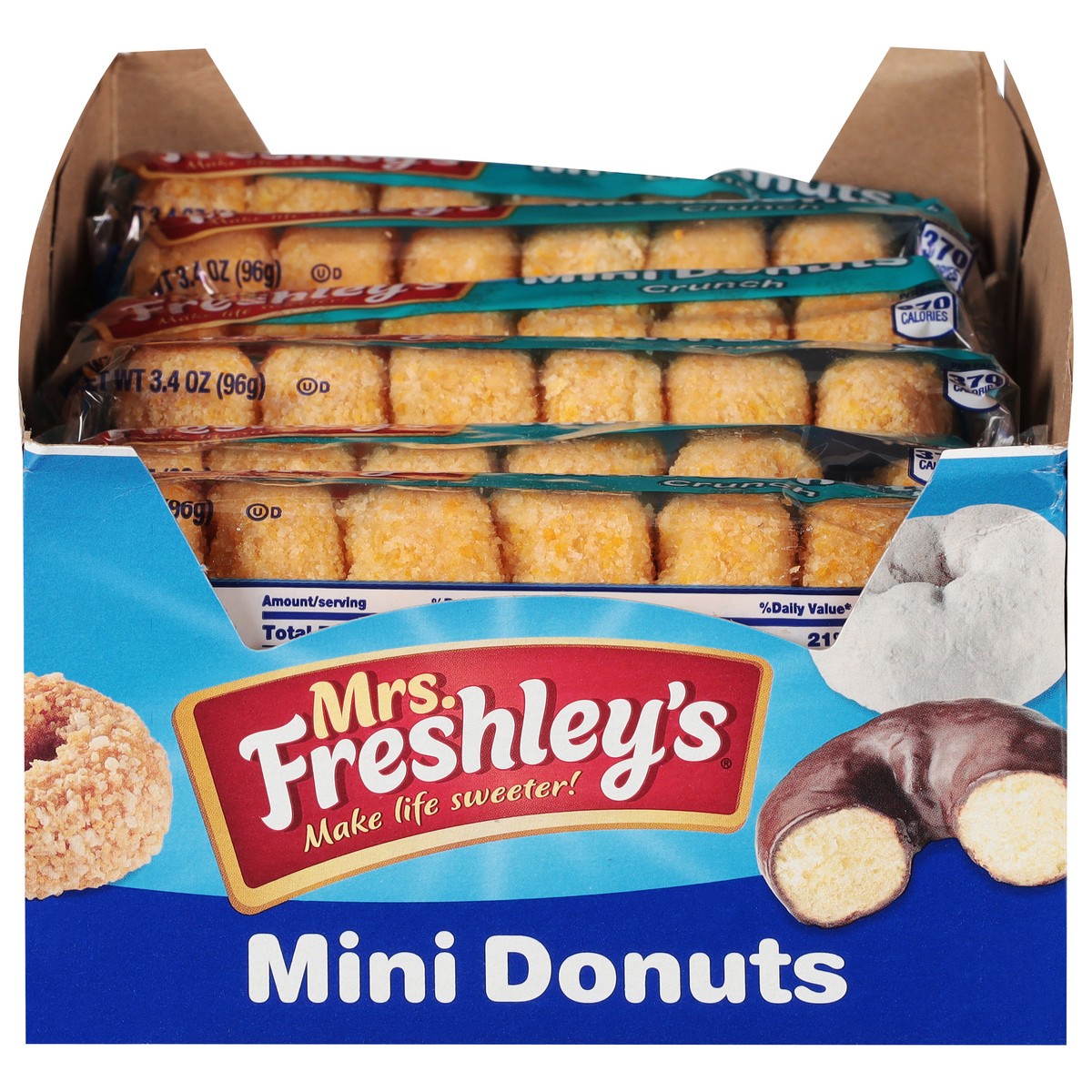 slide 1 of 12, Mrs. Freshley's Crunch Mini Donuts 1 ea, 3.4 oz