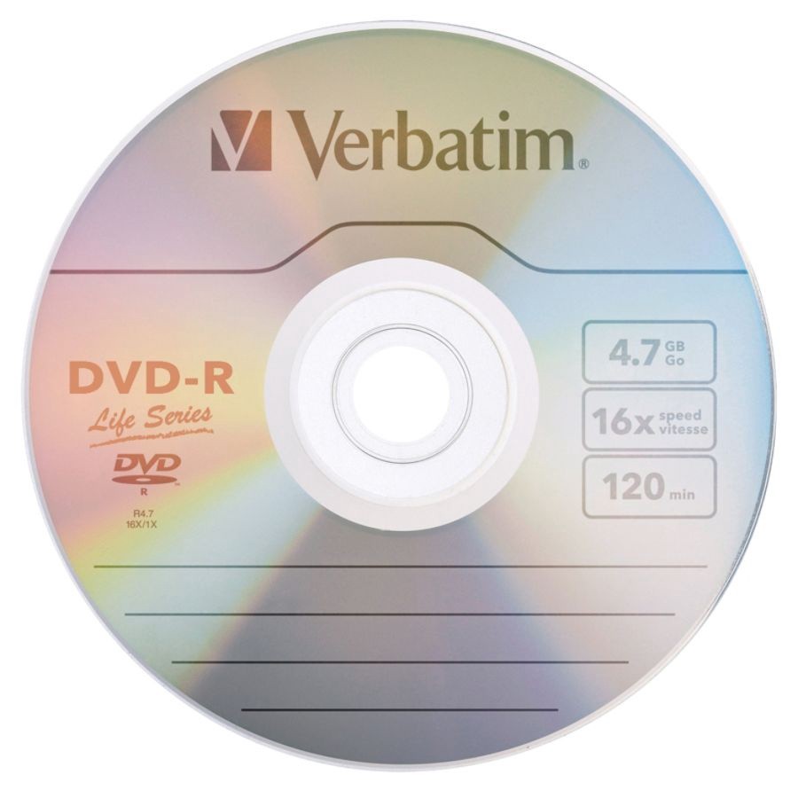 slide 2 of 2, Verbatim Life Series Dvd-R Disc Spindle, Pack Of 100, 100 ct