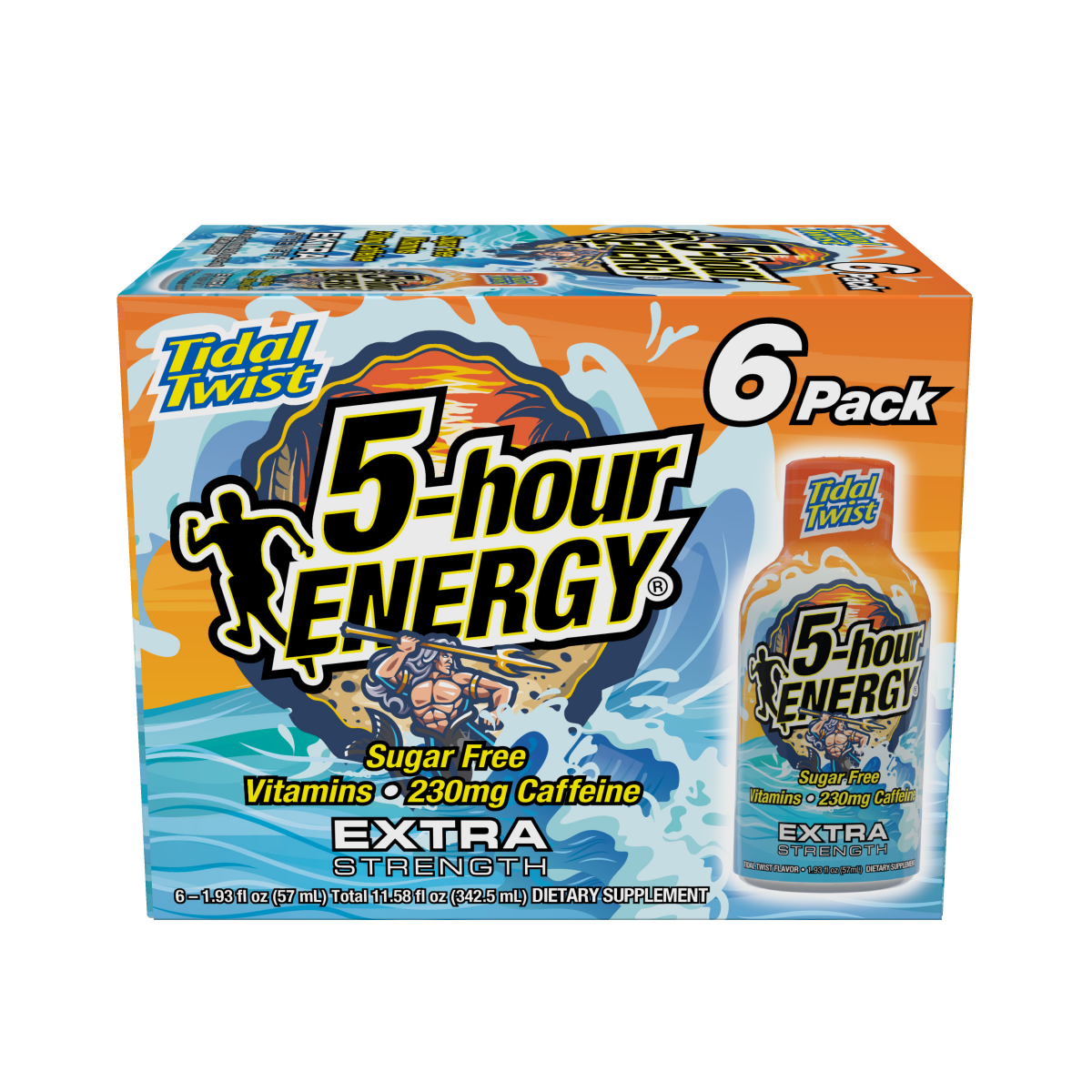 slide 1 of 5, 5-Hour Energy Extra Strength Tidal Twist Energy Shot 6 - 1.93 fl oz Bottles, 6 ct