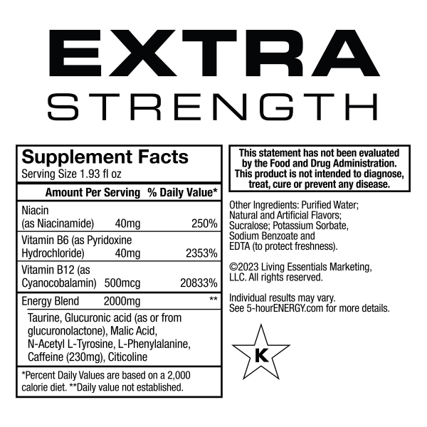 slide 4 of 5, 5-Hour Energy Extra Strength Tidal Twist Energy Shot 6 - 1.93 fl oz Bottles, 6 ct