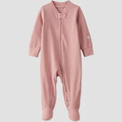 Littleplanet Baby Organic Cotton Rib Sleep & Play Pajamas Rose 3M