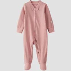 Littleplanet Baby Organic Cotton Rib Sleep & Play Pajamas Rose 3M
