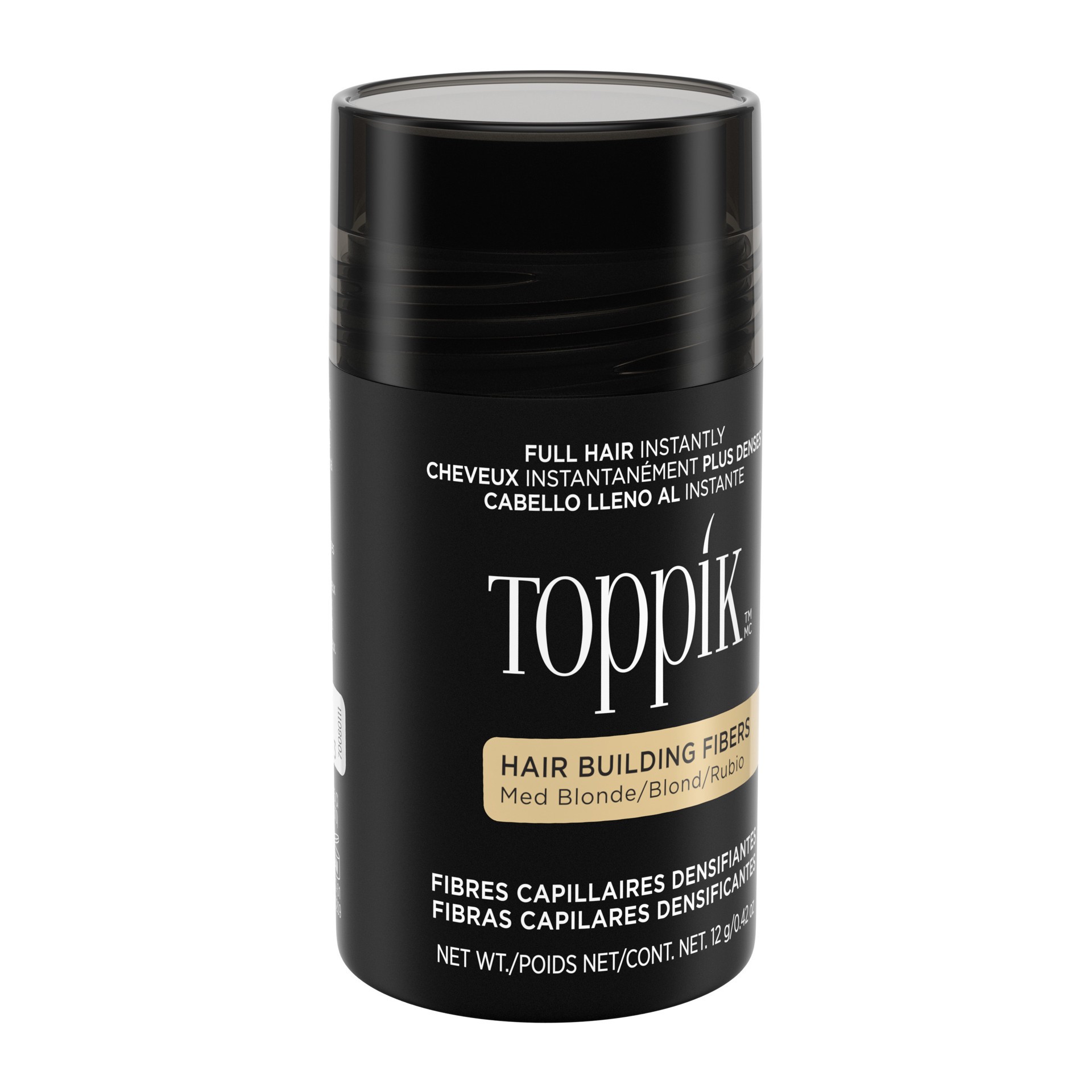 slide 5 of 5, Toppik Hair Building Fibers, Medium Blonde, 12g Fill In Fine or Thinning Hair, Instantly Thicker, Fuller Looking, 9 Shades for Men & Women, Keratin Protein Formula, 0.42 oz