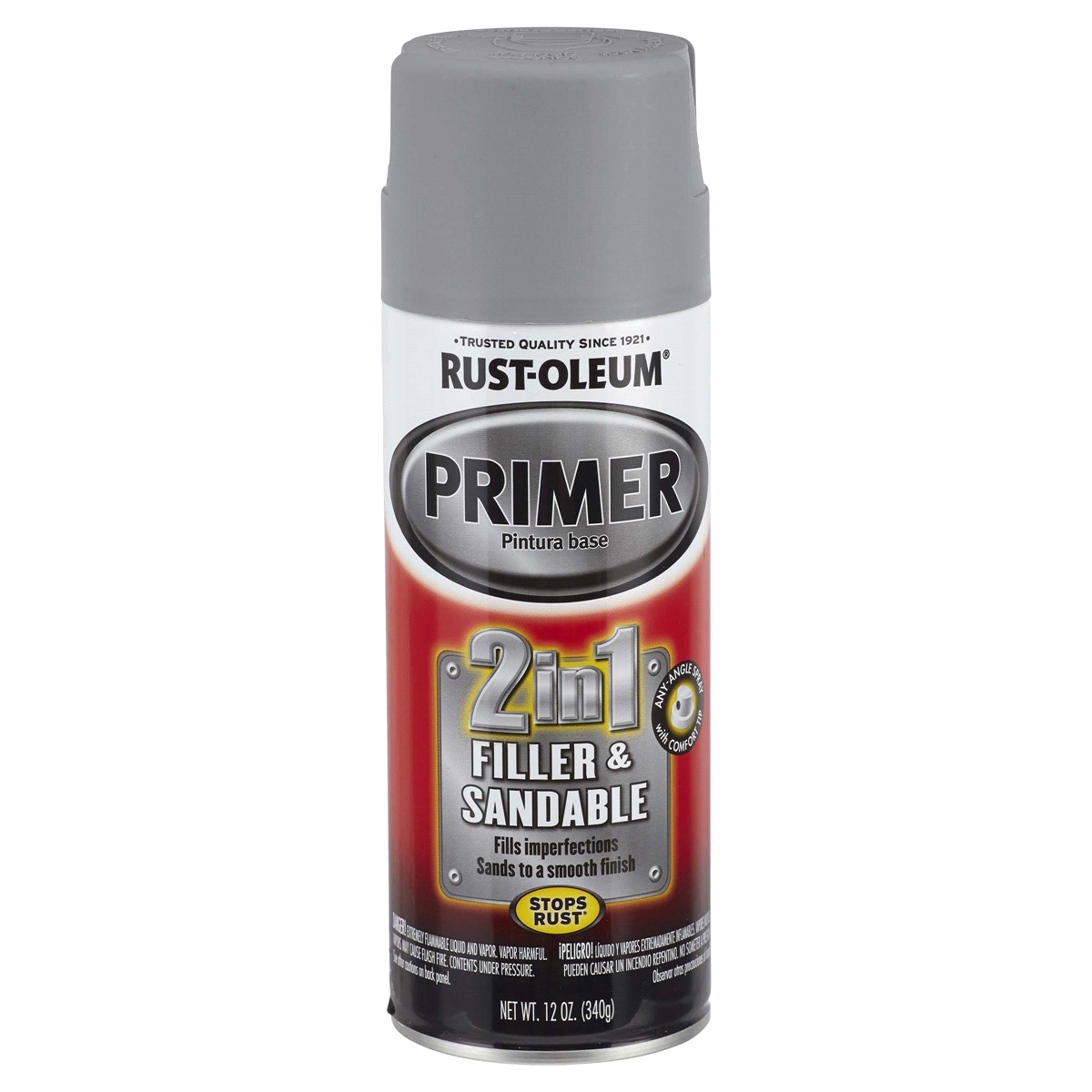 slide 1 of 13, Rust-Oleum 2 in 1 Filler & Sandable Primer - 260510, Gray, 12 oz