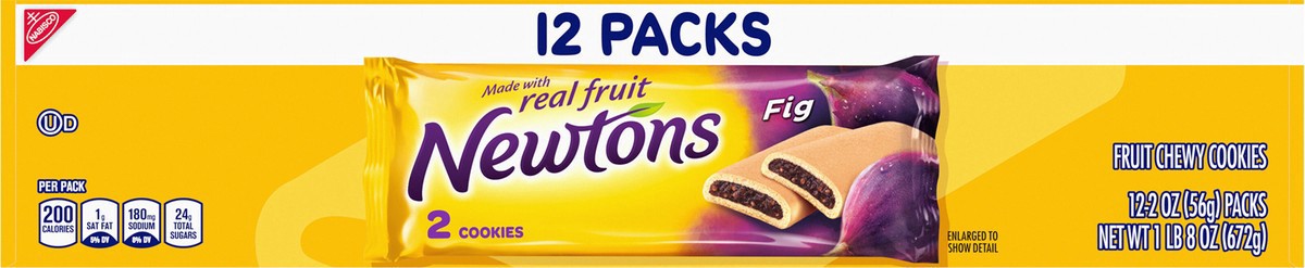slide 4 of 9, Newtons Fig Bars, Soft Fruit Chewy Cookies, 12 Snack Packs (2 Cookies Per Pack), 12 ct; 2 oz