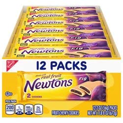 Newtons Soft & Fruit Chewy Fig Cookies, (Fig Bars), 12 Snack Packs (2 Cookies Per Pack)