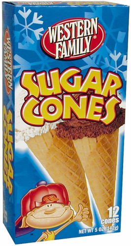 slide 1 of 1, Western Family Ice Cream Sugar Cones, 12 ct