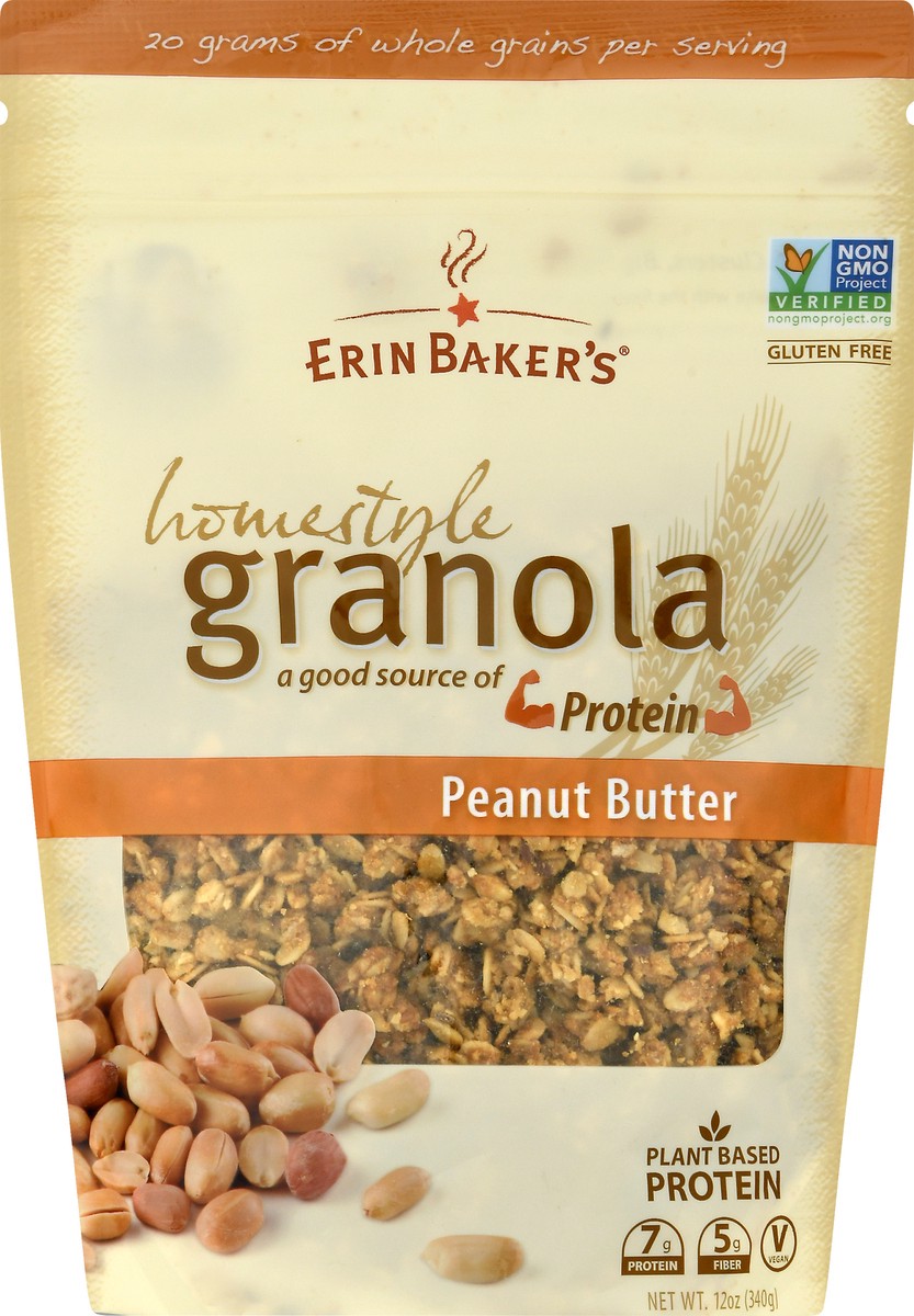 slide 2 of 12, Erin Baker's Peanut Butter Homestyle Granola, 12 oz