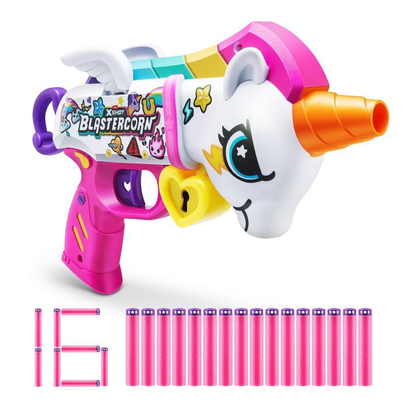 slide 1 of 7, X-Shot Blastercorn Heartbreaker Blaster with 16 Darts, 1 ct