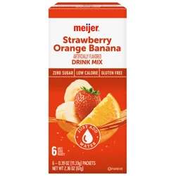 Meijer Sugar Free Strawberry Orange Banana Drink Mix, 6 Count