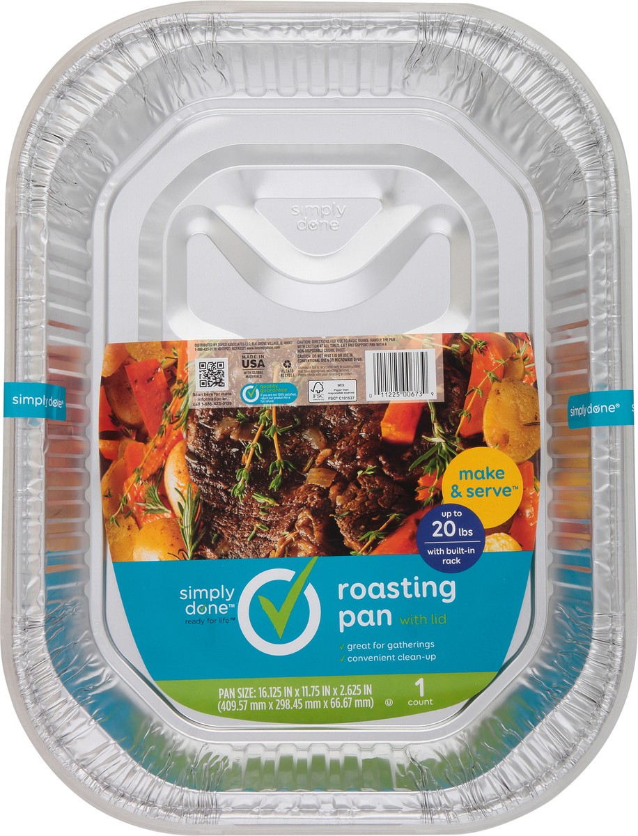 slide 8 of 9, Simply Done with Built-In Rack Roasting Pan with Lid 1 ea, 1 ct