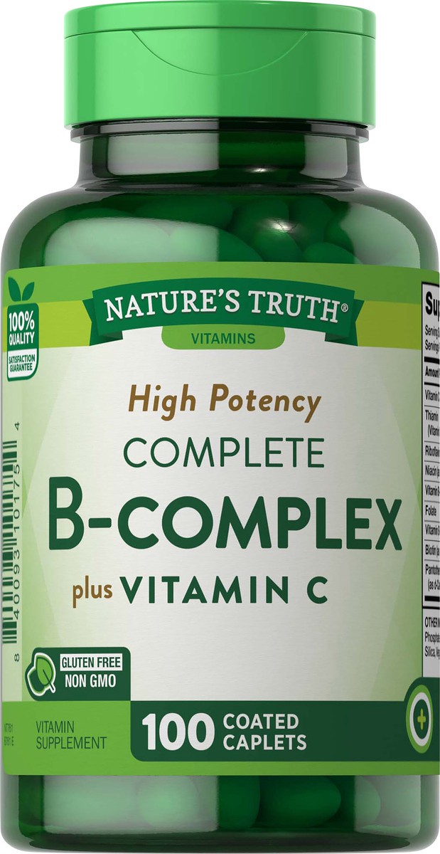 slide 10 of 10, Nature's Truth Timed Release High Potency B-Complex plus Vitamin C, 100 ct