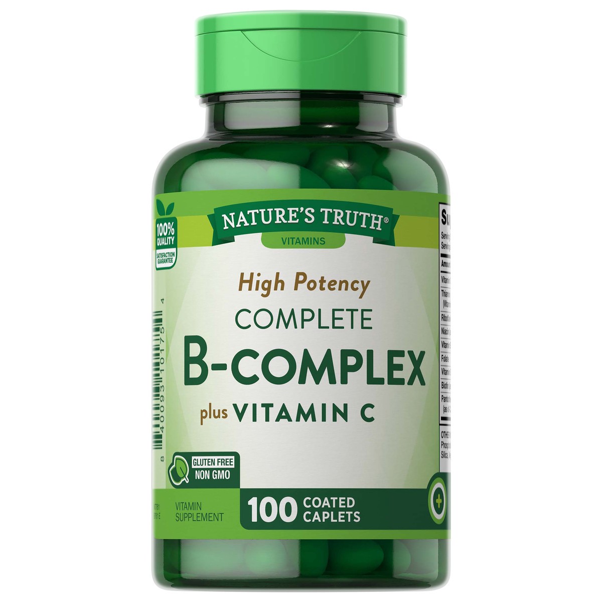 slide 2 of 10, Nature's Truth Timed Release High Potency B-Complex plus Vitamin C, 100 ct