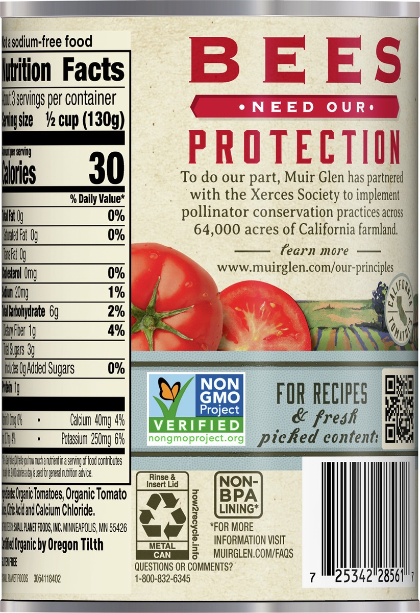 slide 4 of 9, Muir Glen Diced Canned Tomatoes, No Salt Added, 14.5 oz., 14.5 oz