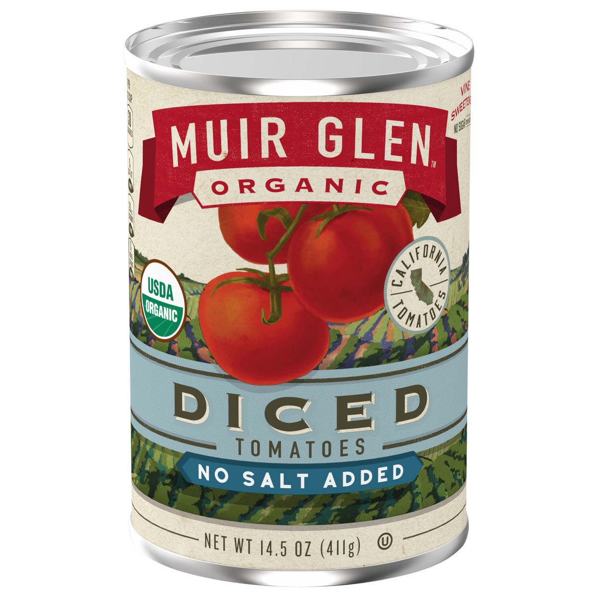 slide 1 of 9, Muir Glen Diced Canned Tomatoes, No Salt Added, 14.5 oz., 14.5 oz