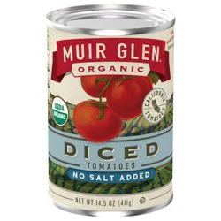 Muir Glen Organic Diced Canned Tomatoes, No Salt Added, 14.5 oz.