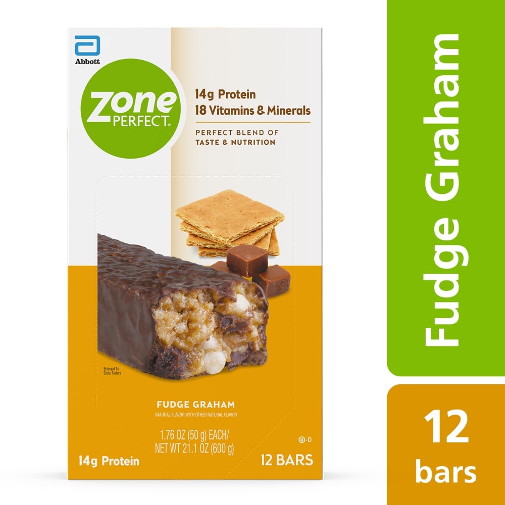 slide 1 of 1, Zone Perfect Fudge Graham Nutrition Bars, 12 ct; 1.76 oz
