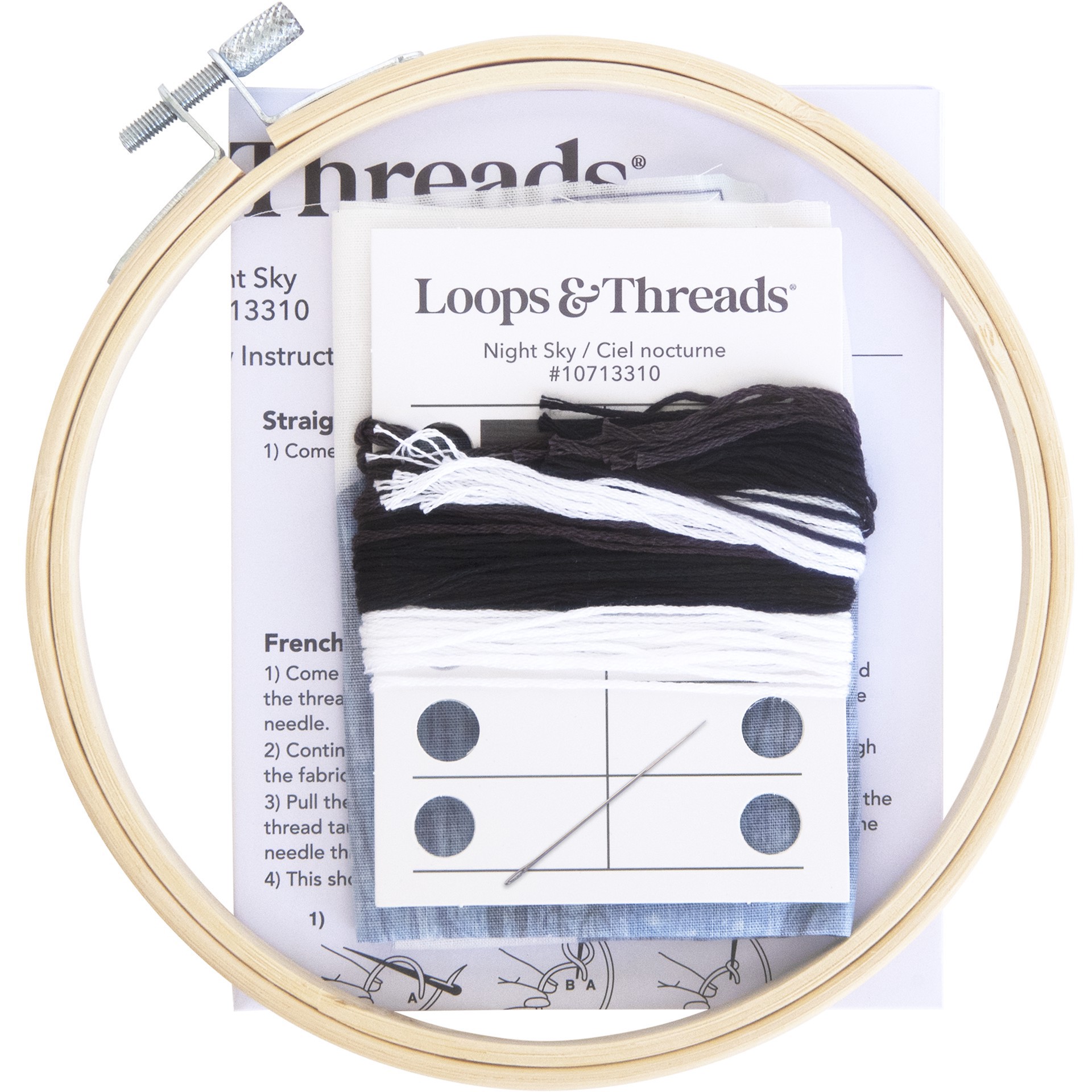 slide 4 of 4, Night Sky Embroidery Kit By Loops & Threads, 6 in x 6 in